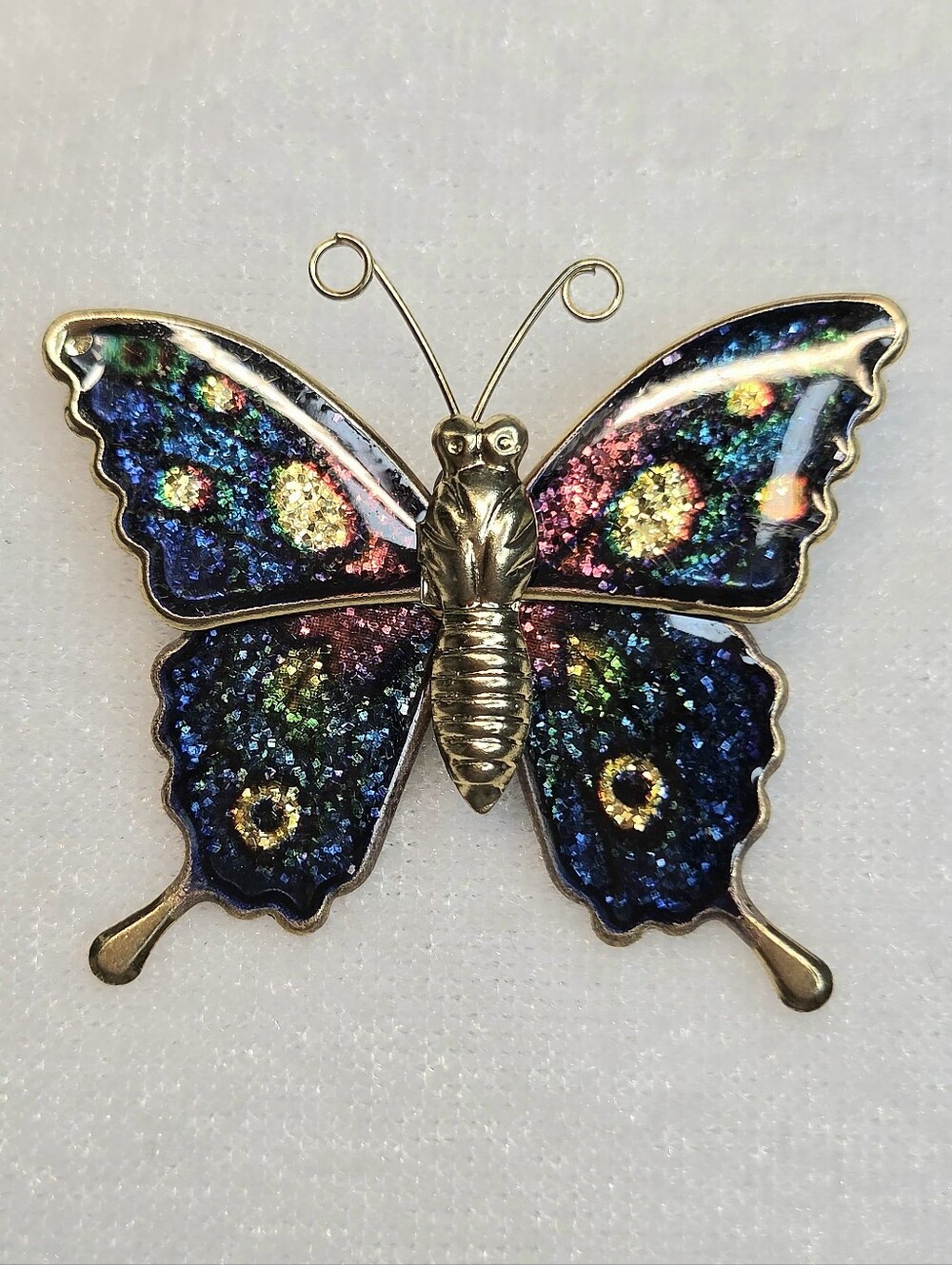Vintage 60s Cloisonné-style Enamel Butterfly Brooch / Pin
